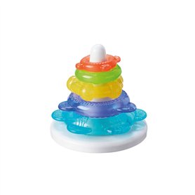Nuby IcyBite Anneaux empilables – Anneau de dentition apaisant | Plusieurs surfaces de dentition | Passe au réfrigérateur | À pa
