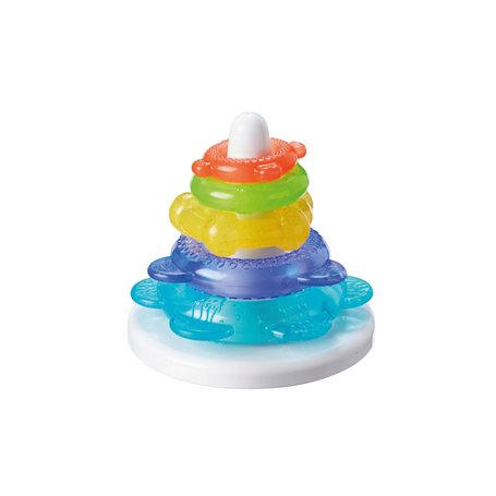 Nuby IcyBite Anneaux empilables – Anneau de dentition apaisant | Plusieurs surfaces de dentition | Passe au réfrigérateur | À pa
