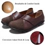 Yooeen Mocassins Femme Chaussures de Travail Plates Loafers en Cuir Loisir Casual Bateau Chaussures de Conduite de Ville Réglabl