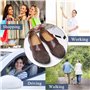 Yooeen Mocassins Femme Chaussures de Travail Plates Loafers en Cuir Loisir Casual Bateau Chaussures de Conduite de Ville Réglabl