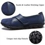 Yooeen Mocassins Femme Chaussures de Travail Plates Loafers en Cuir Loisir Casual Bateau Chaussures de Conduite de Ville Réglabl