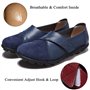 Yooeen Mocassins Femme Chaussures de Travail Plates Loafers en Cuir Loisir Casual Bateau Chaussures de Conduite de Ville Réglabl