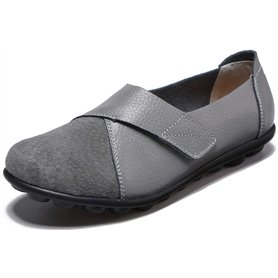 Yooeen Mocassins Femme Chaussures de Travail Plates Loafers en Cuir Loisir Casual Bateau Chaussures de Conduite de Ville Réglabl