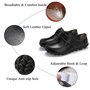 Yooeen Mocassins Femme Chaussures de Travail Plates Loafers en Cuir Loisir Casual Bateau Chaussures de Conduite de Ville Réglabl