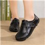 Yooeen Mocassins Femme Chaussures de Travail Plates Loafers en Cuir Loisir Casual Bateau Chaussures de Conduite de Ville Réglabl