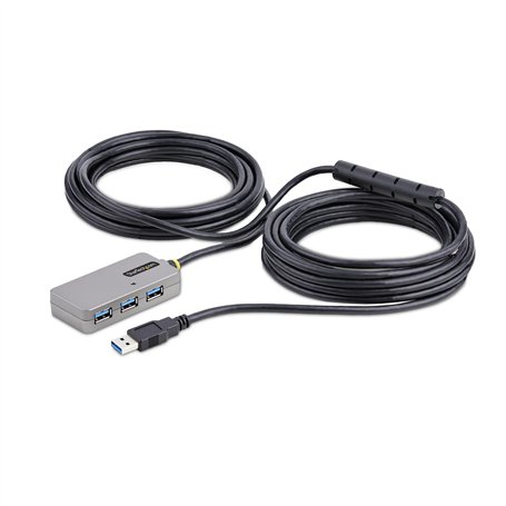 StarTech.com Hub USB-A à 4 Ports - Câble d'Extension USB 3.0 de 10m - Prolongateur USB Actif/Alimenté par Bus