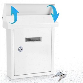 Serenelife Boîte aux lettres en acier galvanisé résistant aux intempéries avec rabat en métal pour lettres
