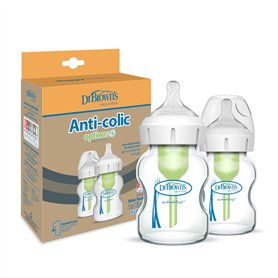 Lot de 2 biberons BA 150 ml PP Cristal Options +