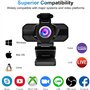 Gubbett Webcam 1080P Full HD, Webcam PC avec Microphone, Caméra Web USB avec Trépied, pour Ordinateur de Bureau et Portable, pou