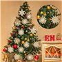 Flocons de Neige en Bois de Noël Ornement,24pcs Artisanat en Bois de Flocon,Embellissement Inachevé Suspendu pour Décoration d'a