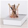 Creux Egouttoir à Couverts en Fer Porte-Ustensiles Porte-Stylos Pot à Crayons Rose Gold pour Stylos et