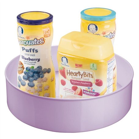 mDesign boite de rangement pour nourriture pour bébé – rangement de cuisine peu encombrant pour petits pots bébé – plateau tourn