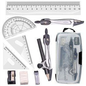 Tuloka Kit compas géométrie 10 pièces pour étudiants