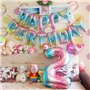 Décoration d'anniversaire Arc-en-Ciel Banderole Joyeux Anniversaire Bannière Ballons en Feuille D'hélium pour Filles,16" Colorée