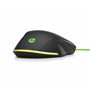 HP Pavilion 200 - Souris Gaming Noir/Vert (Filaire - USB, 5 Boutons Programmables, 3 200 DPI, Rétroéclairage RVB, Droitier)