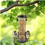MIXXIDEA Lot de 2 mangeoires à oiseaux sauvages à suspendre en acier inoxydable, résistantes à l'eau, mangeoires à oiseaux pour 