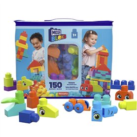MEGA Bloks Coffret de Construction Maxi Sac de Construction avec 150 gros blocs de construction colorés et 1 sac de rangement