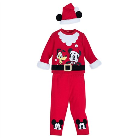 Disney Mickey Mouse and Pluto Santa Suit Set for Baby Size 18-24 MO Multi
