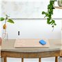 Birch Tableau blanc de bureau avec rangement et marqueur métallique - Grande surface de bureau en verre effaçable à sec - Tablea