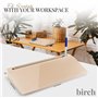 Birch Tableau blanc de bureau avec rangement et marqueur métallique - Grande surface de bureau en verre effaçable à sec - Tablea