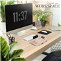 Birch Tableau blanc de bureau avec rangement et marqueur métallique - Grande surface de bureau en verre effaçable à sec - Tablea