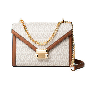 Sac à Bandoulière Michael Kors Whitney Beige 24 x 18 x 8 cm
