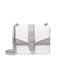 Michael Kors Greenwich Petit sac à bandoulière en cuir Saffiano Blanc optique