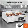 VEVOR Plancha Électrique 3200 W, Plaque à Snacker Commerciale, Plaque de Cuisson avec Surface Antiadhésive Plate et Rainurée, Te