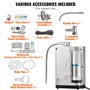 VEVOR Ioniseur d'Eau PH 3,5-10,5 Purificateur d'Eau à l'Acide Alcalin ORP +500 à -550 mV Électrolyseur Électrode 5 Plaques 7 Rég