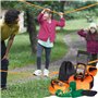VEVOR Slackline 18,3 m Sangle d'Équilibre Charge 226,8 kg Jeu Complet avec Protecteur d’Arbres Entraîneur de Bras Configuration 