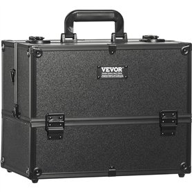 VEVOR Mallette de Maquillage Plateaux 6 Niveaux Boîte de Rangement Portable 370 mm avec Poignée
