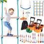VEVOR Parcours Ninja pour Enfants Kit Slackline et Parcours d’Obstacles 2x17 m Charge 226