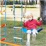 VEVOR Parcours Ninja pour Enfants Kit Slackline et Parcours d’Obstacles 2x17 m Charge 226,8 kg 12 Obstacles Équipement de Jeu Ex