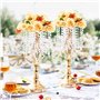 VEVOR Vase de mariage, lot de 12, supports de fleurs de mariage en cristal de 49 cm de haut, vase or en métal pour centre de tab