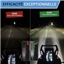 PASSION MOTO Feux Additionels LED Antibrouillards Longue portée Moto Quad 6000LM Puissant + Grille de protection + Faisceaux de 
