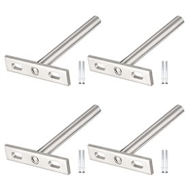 KingYH 4 Pièces Supports Étagères Flottante Invisibles Fixation Cachée Forme de T Support d'Étagère Mural pour Fixation de Étagè