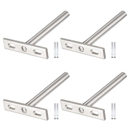 KingYH 4 Pièces Supports Étagères Flottante Invisibles Fixation Cachée Forme de T Support d'Étagère Mural pour Fixation de Étagè