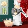 Râpe à fromage rotative 5 en 1 Mandoline Légumes Julienne Coupe-frites Coupe-noix avec poignée et base d'aspiration solide