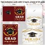 Cartes de remise de diplôme avec enveloppes et autocollants – Lot de 12 cartes, 4 motifs assortis en feuille d'or de 3 de chaque