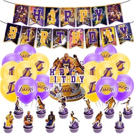 Deco Anniversaire Basket Ensemble 32PCS De Décorations De Fête de Anniversaire Basket-Ball Ensemble De Décorations De Fête De Ba