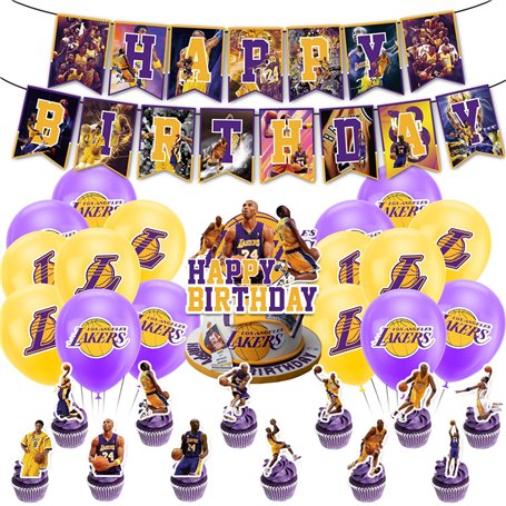Deco Anniversaire Basket Ensemble 32PCS De Décorations De Fête de Anniversaire Basket-Ball Ensemble De Décorations De Fête De Ba