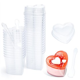 CoKeeSun 30 Pièces Tasses à Dessert avec Couvercles & Cuillères