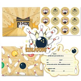 OZXVXZO Cartes d'Invitation 36 PCS Cartes d'Invitation Au Bowling Pour Anniversaire d'Enfant Cartes d'Invitation d'Anniversaire