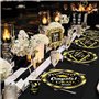 Kit Vaisselle Jetable Graduation Noir Or Félicitations Diplômé Assiettes Gobelets Serviettes Nappe Set Décoration de Fête de Rem