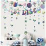 Disco Bannières Papier à Paillettes Rideaux à Guirlandes Argentées Toile de Fond Murale