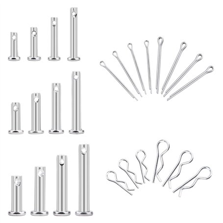 INCREWAY Cotter Lot de 120 épingles à cheveux en acier inoxydable M3/M4/M5 12 espèces Épingles à tête plate avec trou et 2 taill