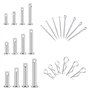 INCREWAY Cotter Lot de 120 épingles à cheveux en acier inoxydable M3/M4/M5 12 espèces Épingles à tête plate avec trou et 2 taill