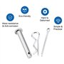 INCREWAY Cotter Lot de 120 épingles à cheveux en acier inoxydable M3/M4/M5 12 espèces Épingles à tête plate avec trou et 2 taill