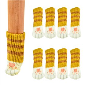 SHULLIN Lot de 8 paires de chaussettes tricotées très élastiques pour pieds de chaise - Antidérapantes - Chaussettes tricotées -