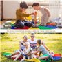 LEADSTAR Parachute de Jeu pour Enfants,2 Mètres Mini Arc-en-Ciel Jouet Parachute pour Jeux Extérieur Activité avec 8 Poignées